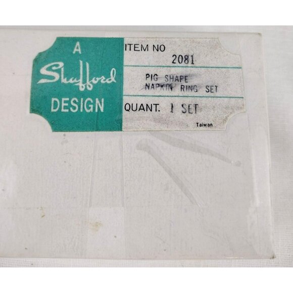 Pig Napkin Holders Vintage Shafford White Glossy Animal Rings Taiwan Set of 4 - Picture 3 of 11